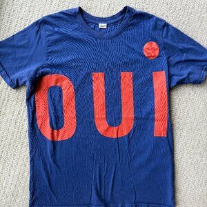 Like-New Clare V Blue 'Oui' T-Shirt
